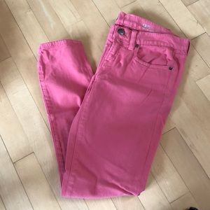 J Crew Pink Toothpick Jeans Size 27
